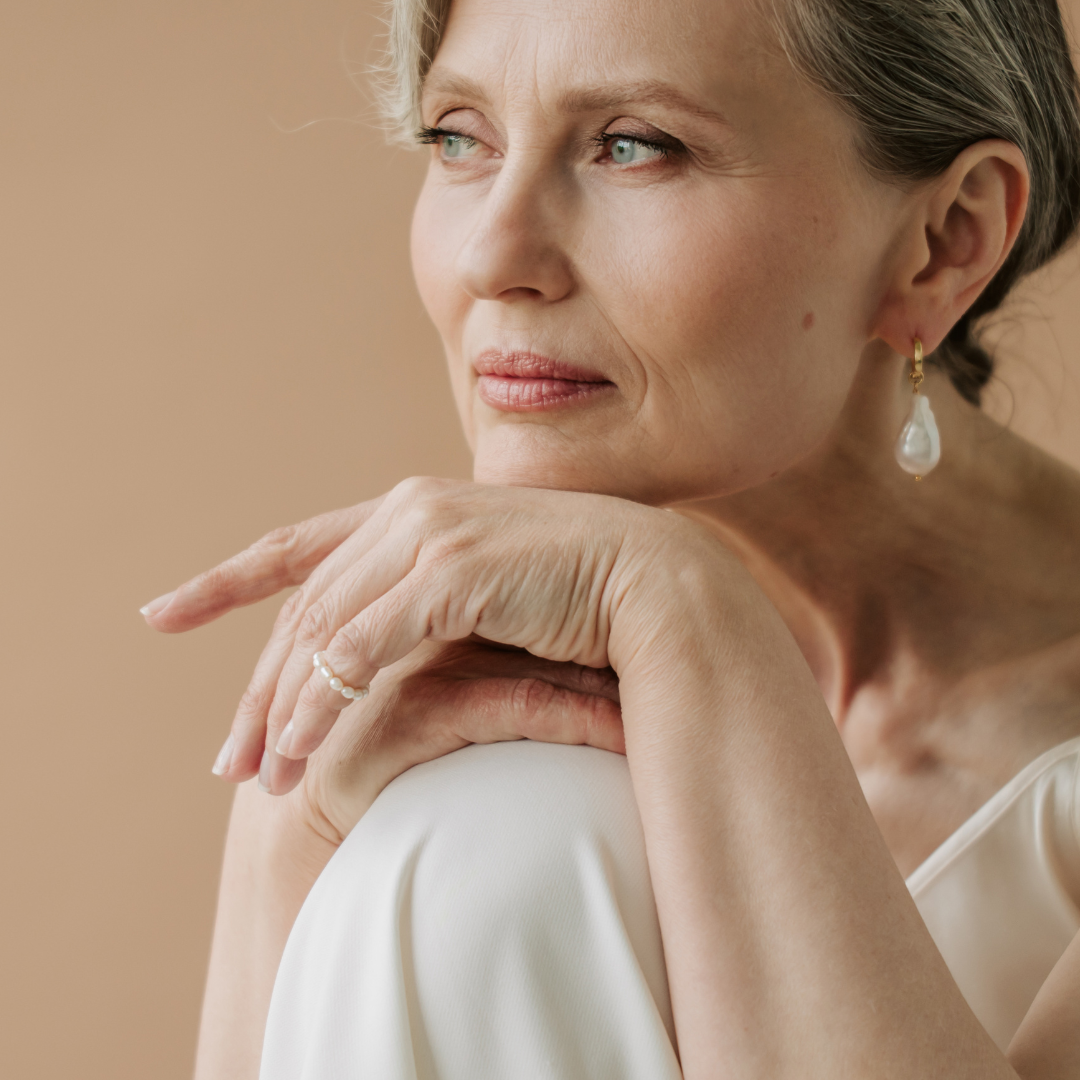 Midlife woman pensive